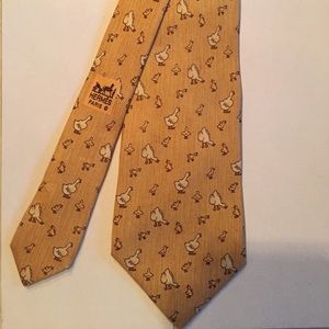 Hermès Gold “Ducks” Tie- AUTHENTIC